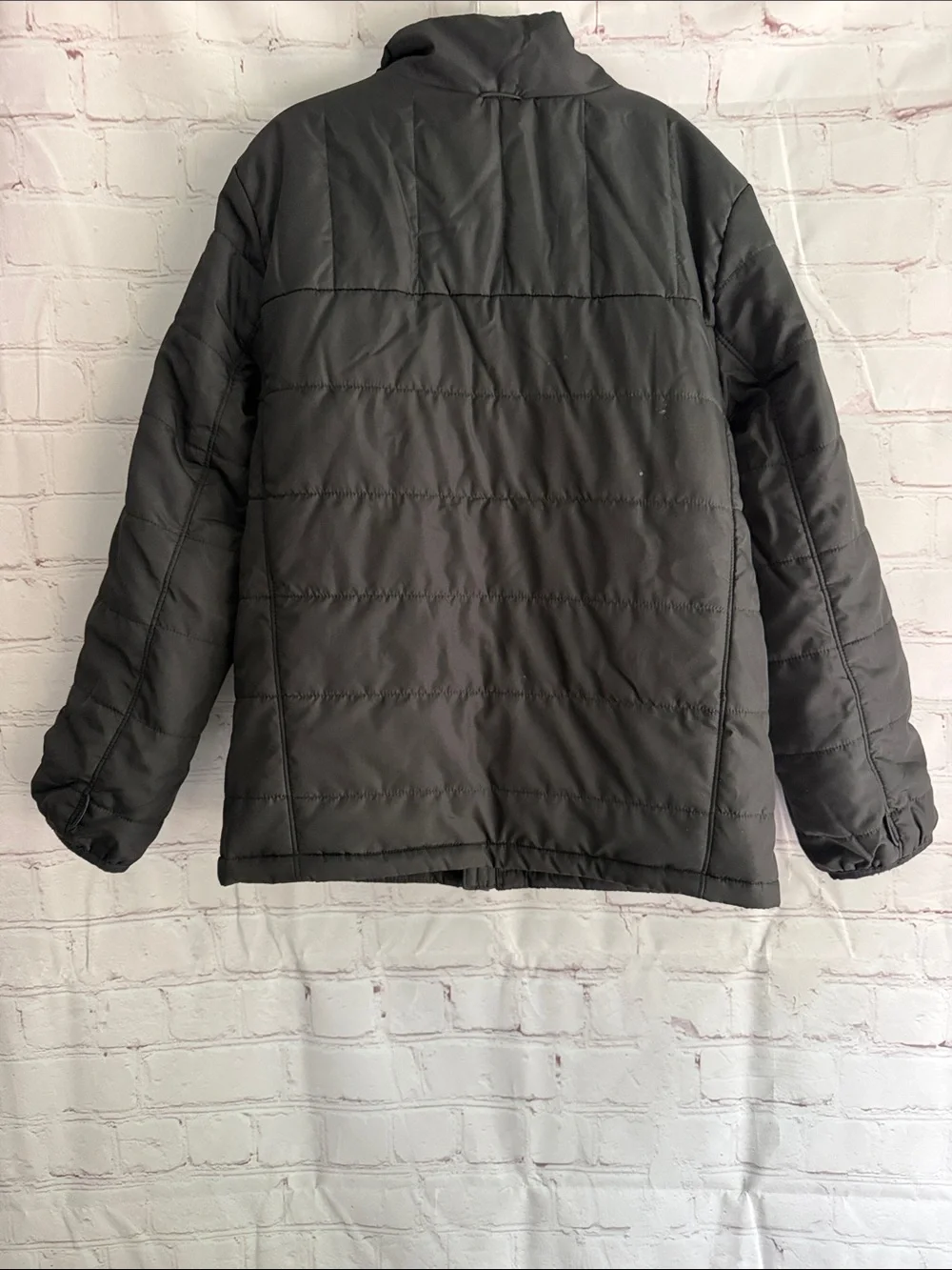 Under Armour Black Lightweight Puffer Jacket Blue Zipper and Logo Boys Size 7